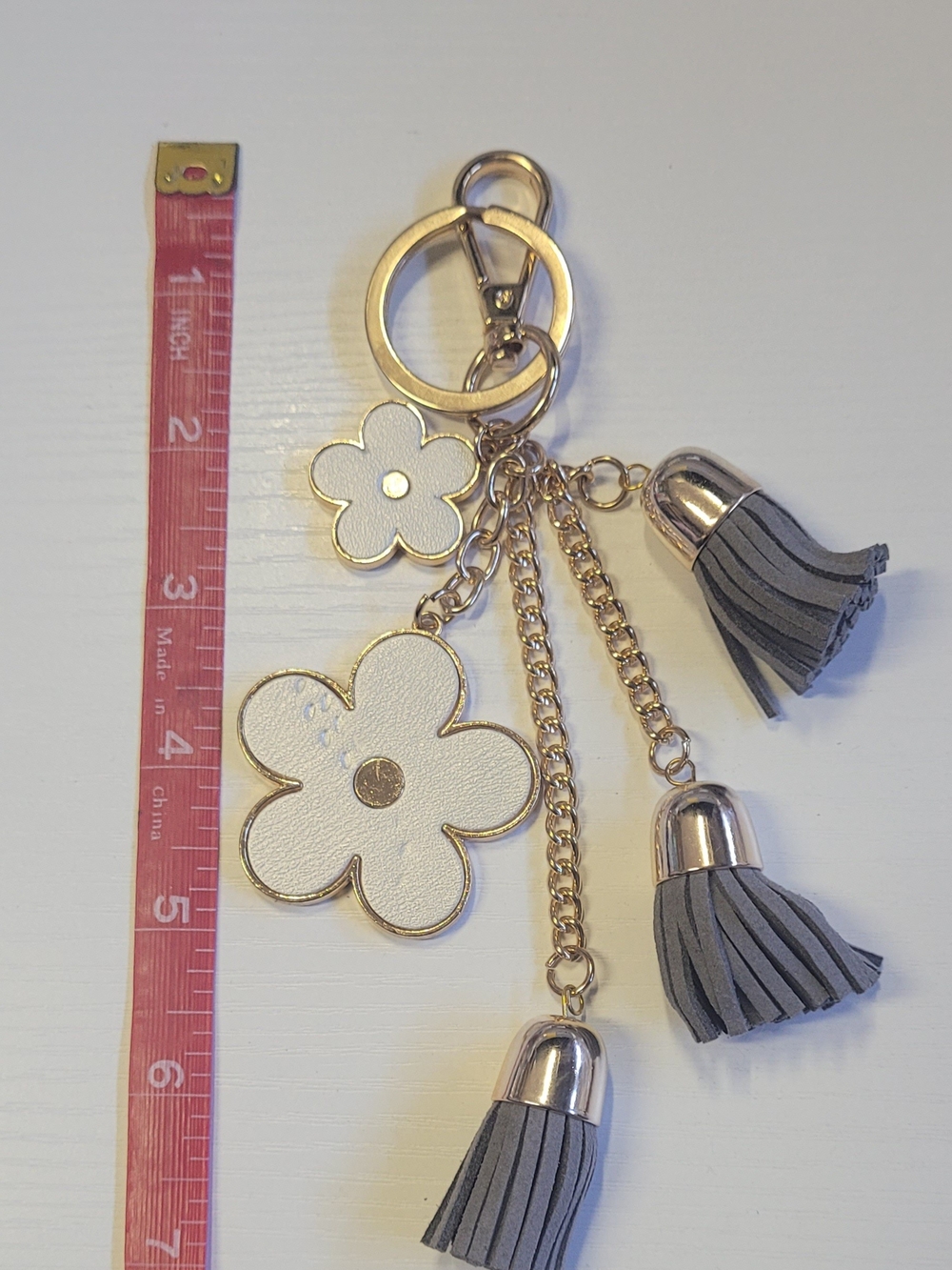 Cloudy Flower Tassel Keychain Bag Charm